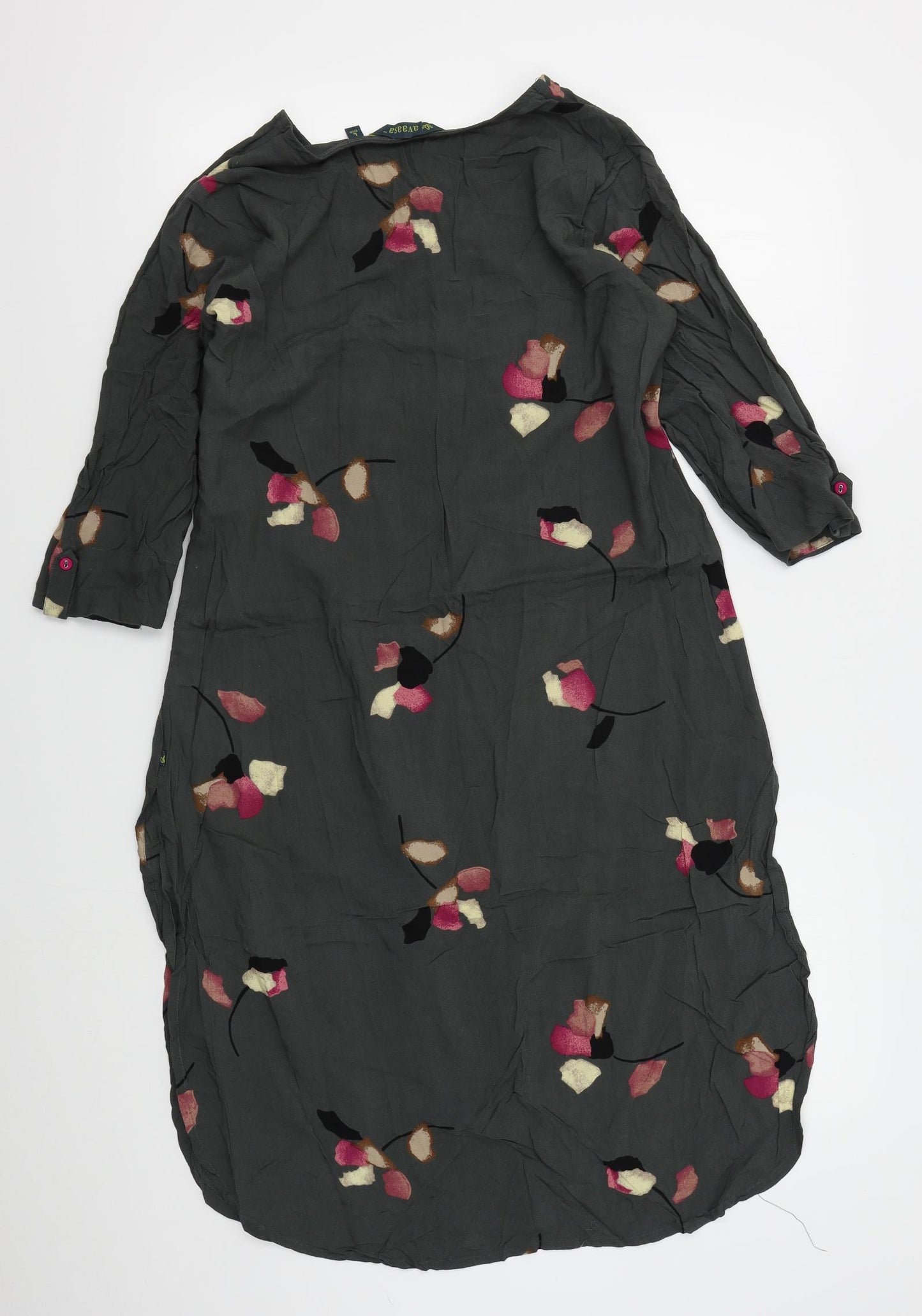 avaasa Womens Grey Floral  A-Line  Size L