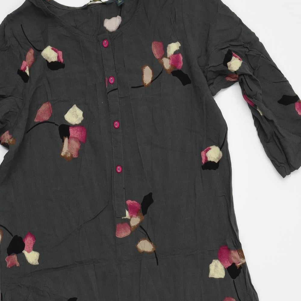 avaasa Womens Grey Floral  A-Line  Size L