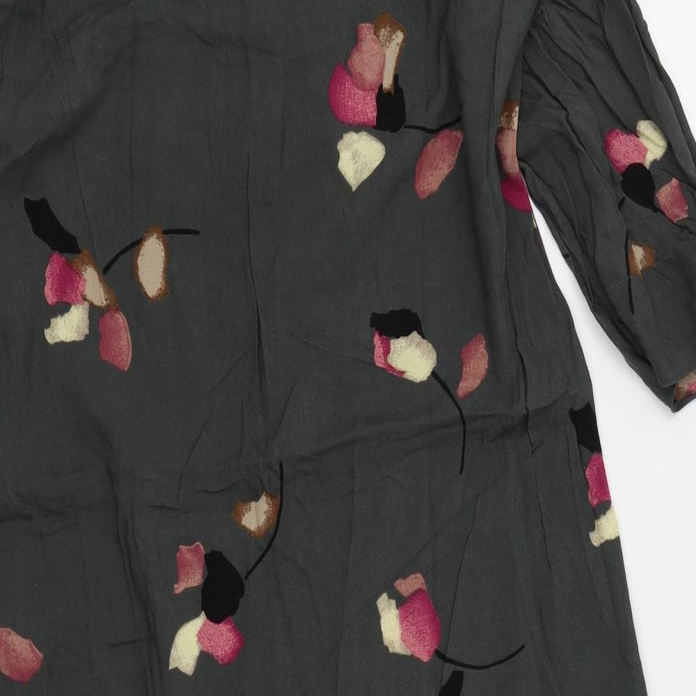 avaasa Womens Grey Floral  A-Line  Size L