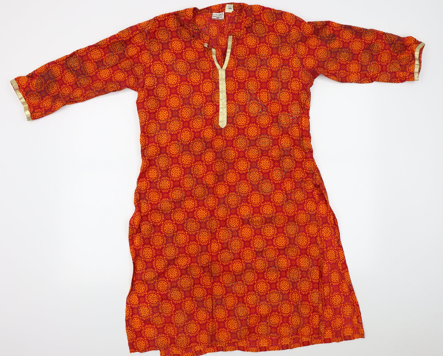 natural lifestyle Womens Orange Fair Isle  A-Line  Size XL