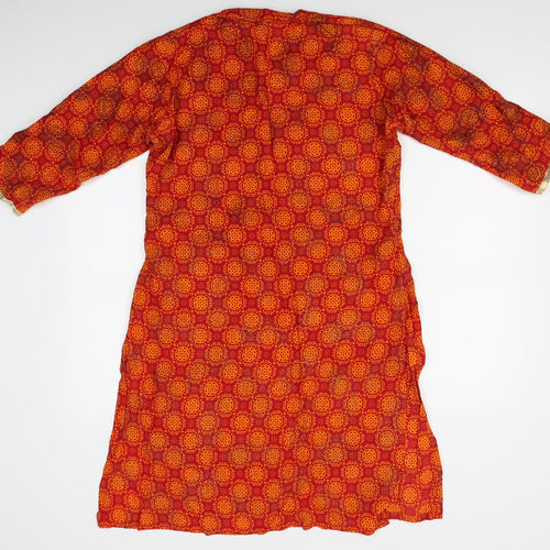 natural lifestyle Womens Orange Fair Isle  A-Line  Size XL