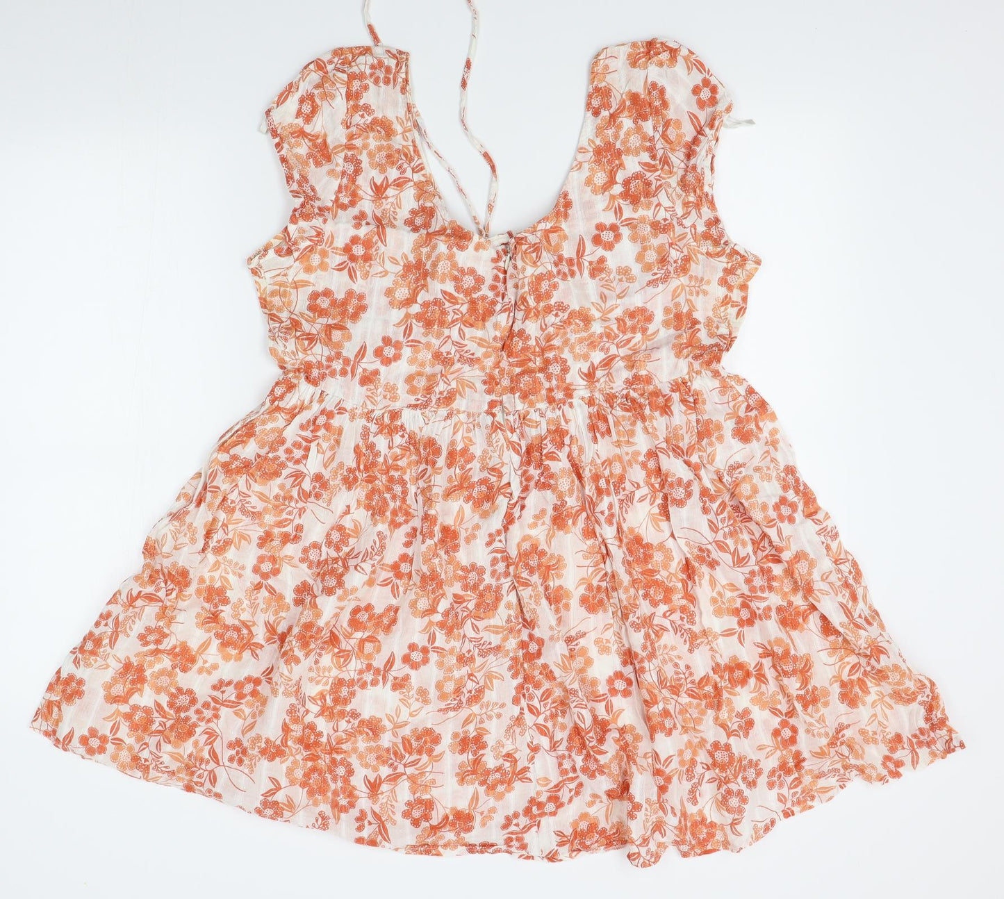 New Look Womens Orange Floral  A-Line  Size 16
