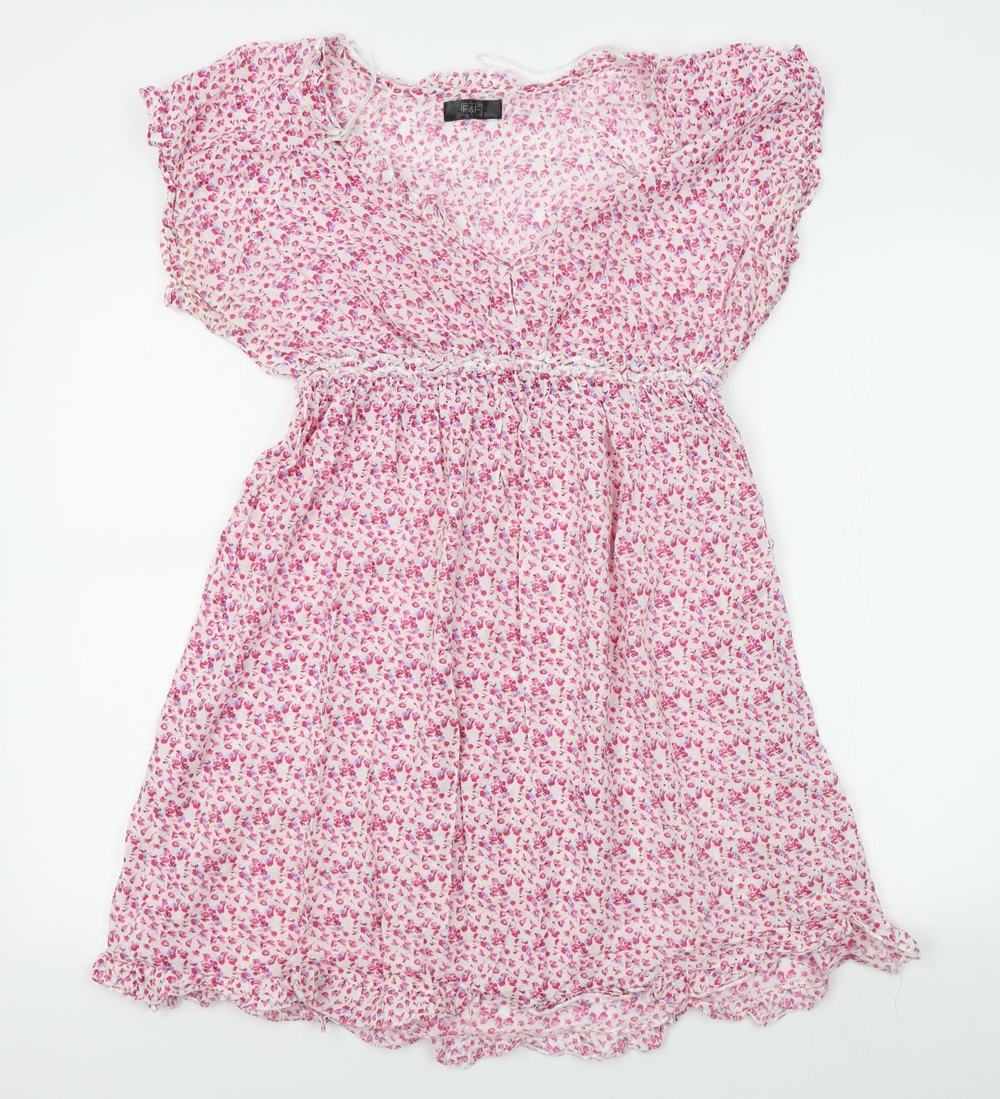 F&F Womens Pink Floral  A-Line  Size M