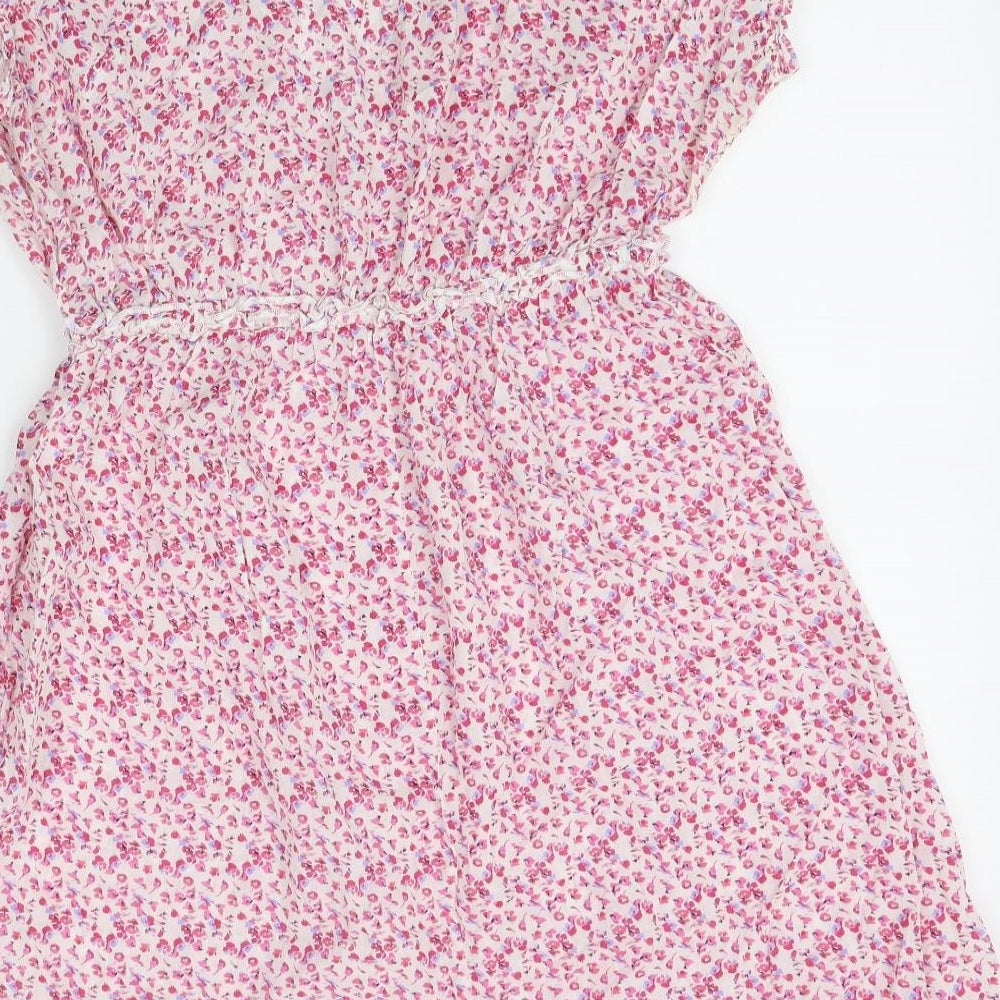 F&F Womens Pink Floral  A-Line  Size M