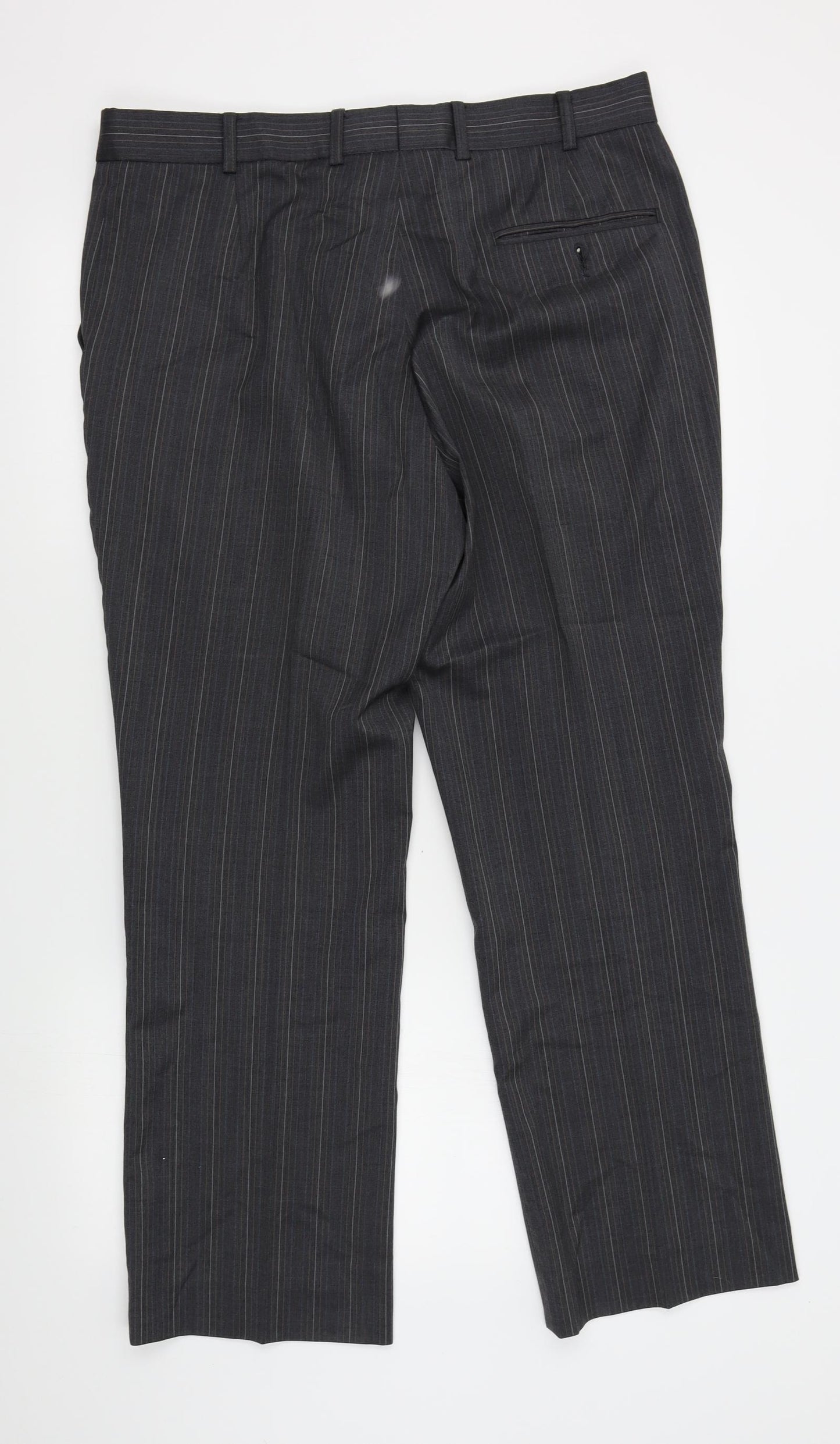 Limehaus Mens Grey Striped   Suit Trousers Size 36 L28 in - short leg