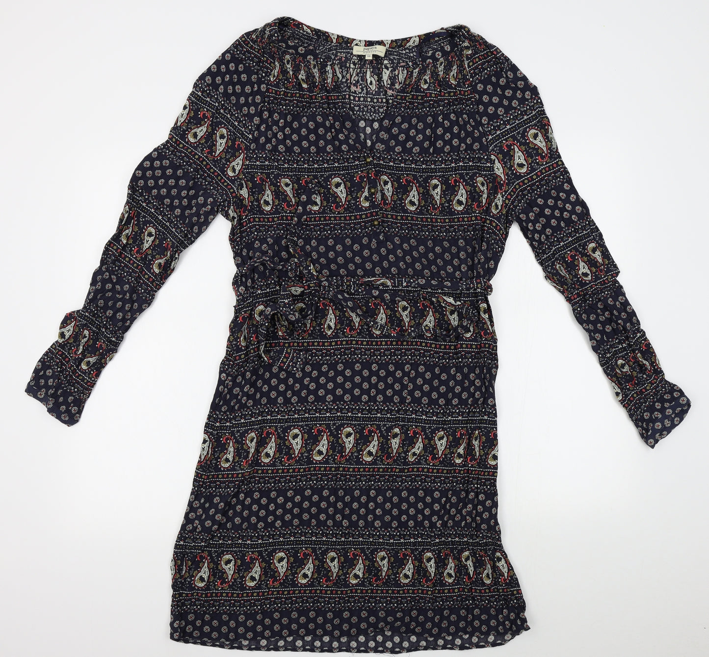 Papaya Womens Blue Paisley  Pencil Dress  Size 18