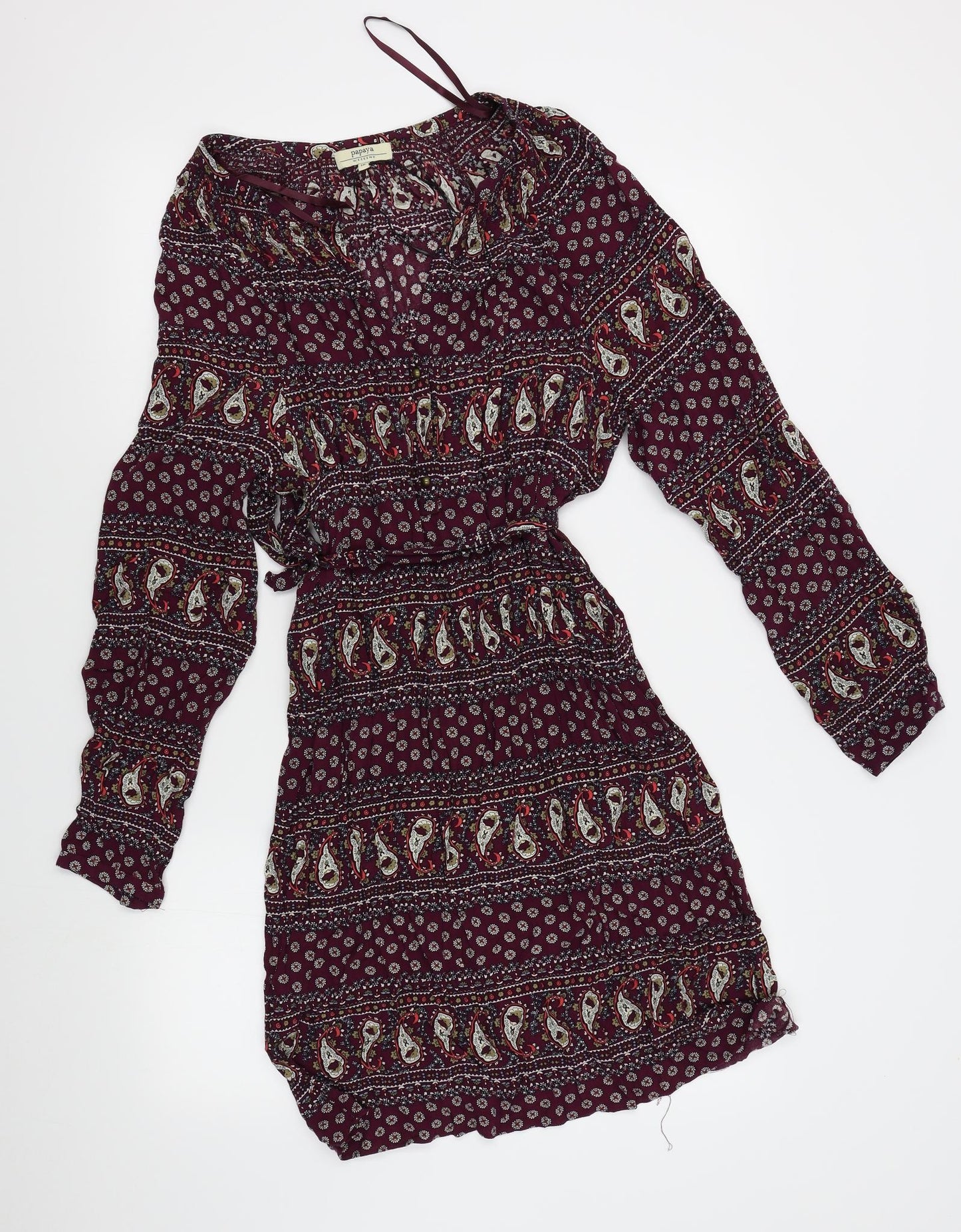 Papaya Womens Purple Paisley  A-Line  Size 18