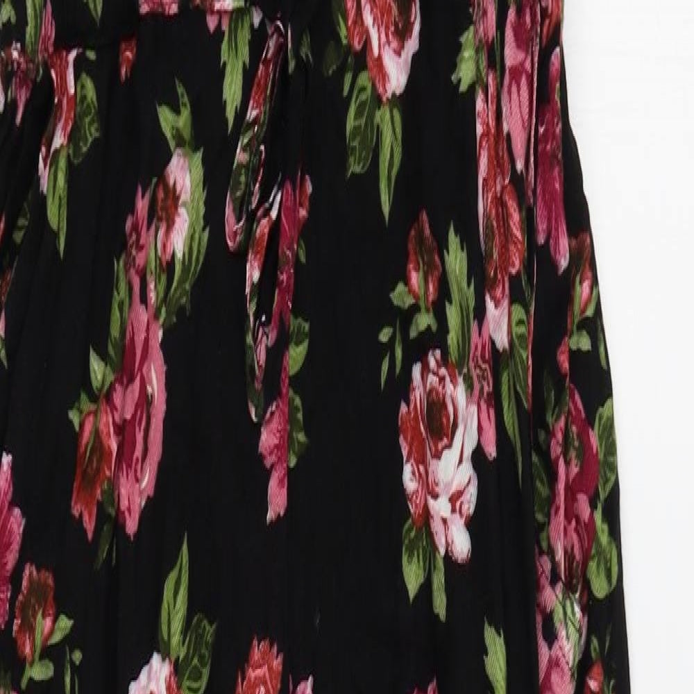 Superdry Womens Black Floral  Jumpsuit One-Piece Size S L28 in