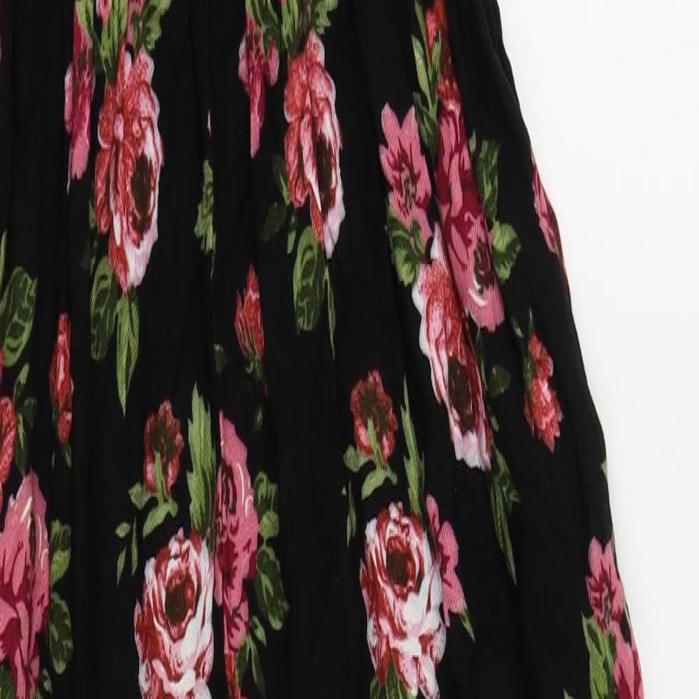 Superdry Womens Black Floral  Jumpsuit One-Piece Size S L28 in