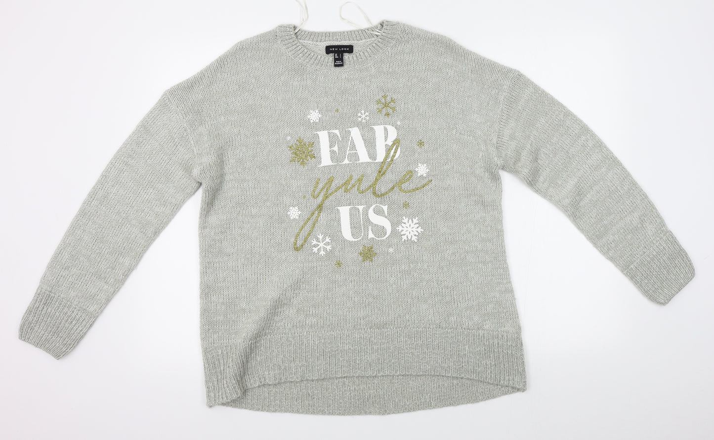 New Look Womens Grey   Pullover Jumper Size L  - fab yule us