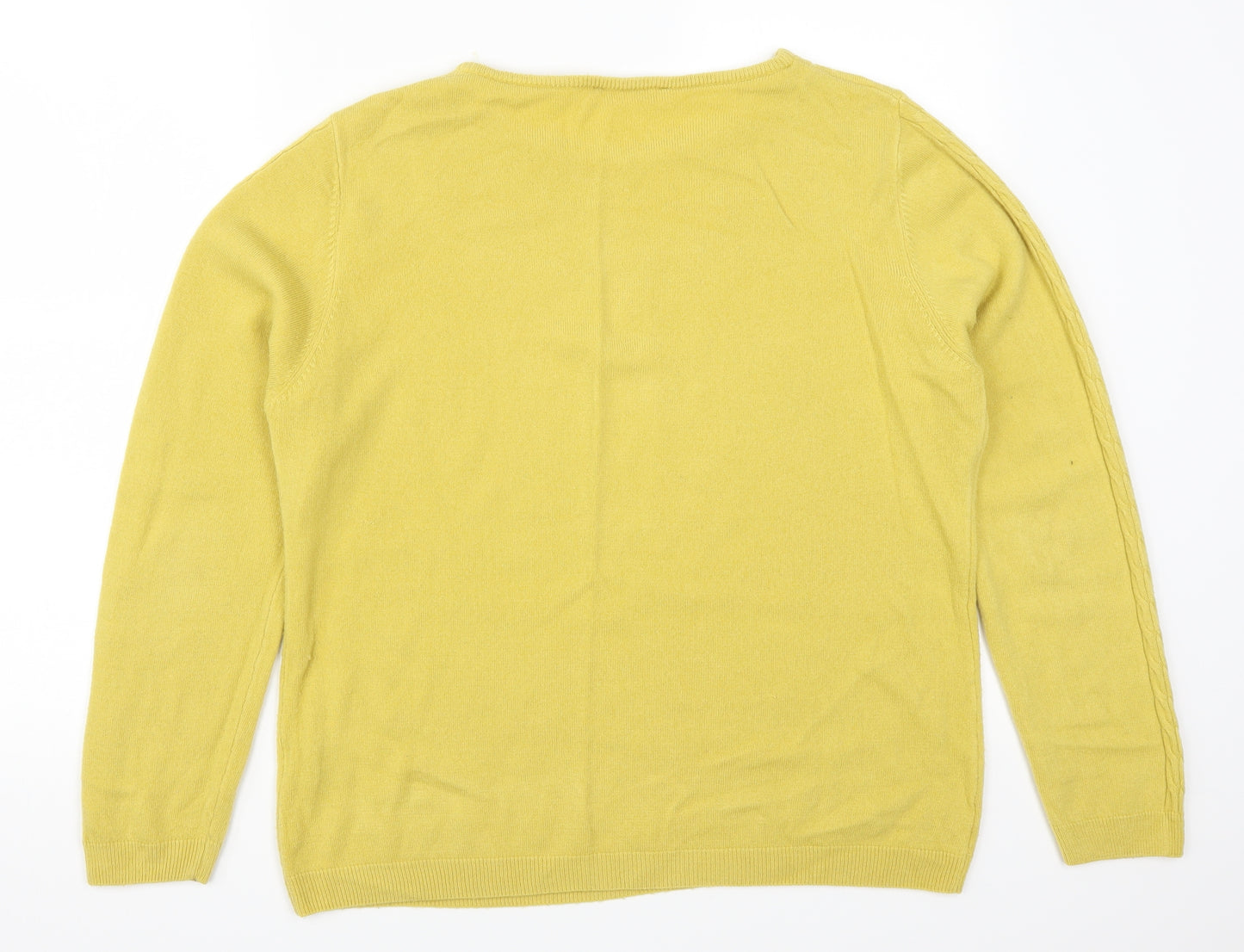 Anna Rose Womens Yellow Argyle/Diamond  Pullover Jumper Size 2XL