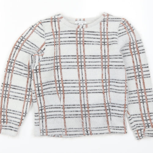 Primark Girls Grey Check  Pullover Jumper Size 9-10 Years