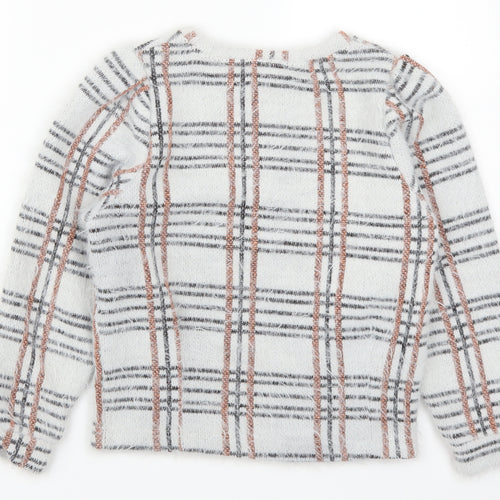 Primark Girls Grey Check  Pullover Jumper Size 9-10 Years