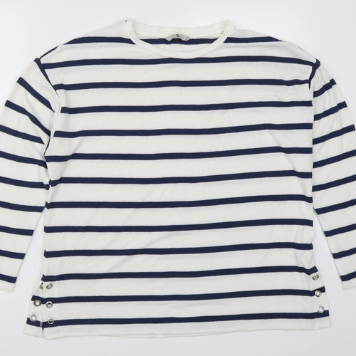 TU Womens Blue Striped  Pullover Jumper Size 14