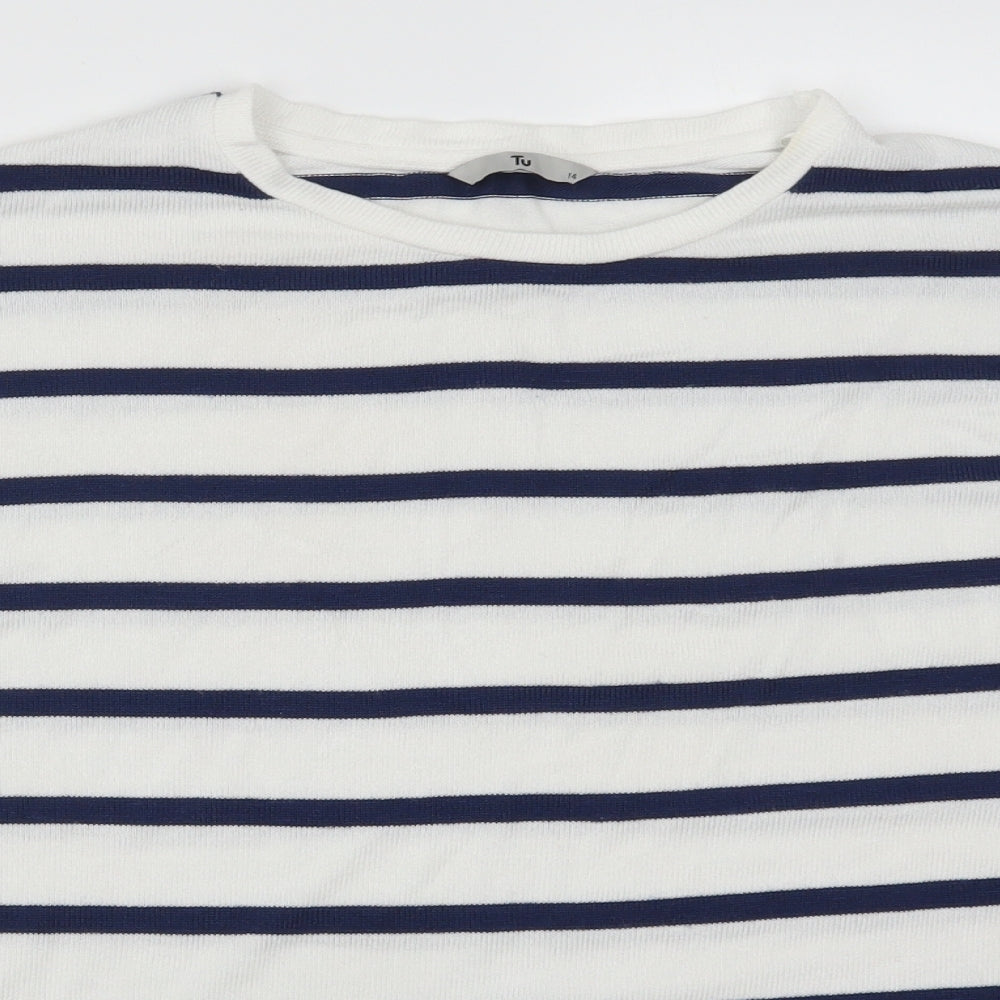 TU Womens Blue Striped  Pullover Jumper Size 14