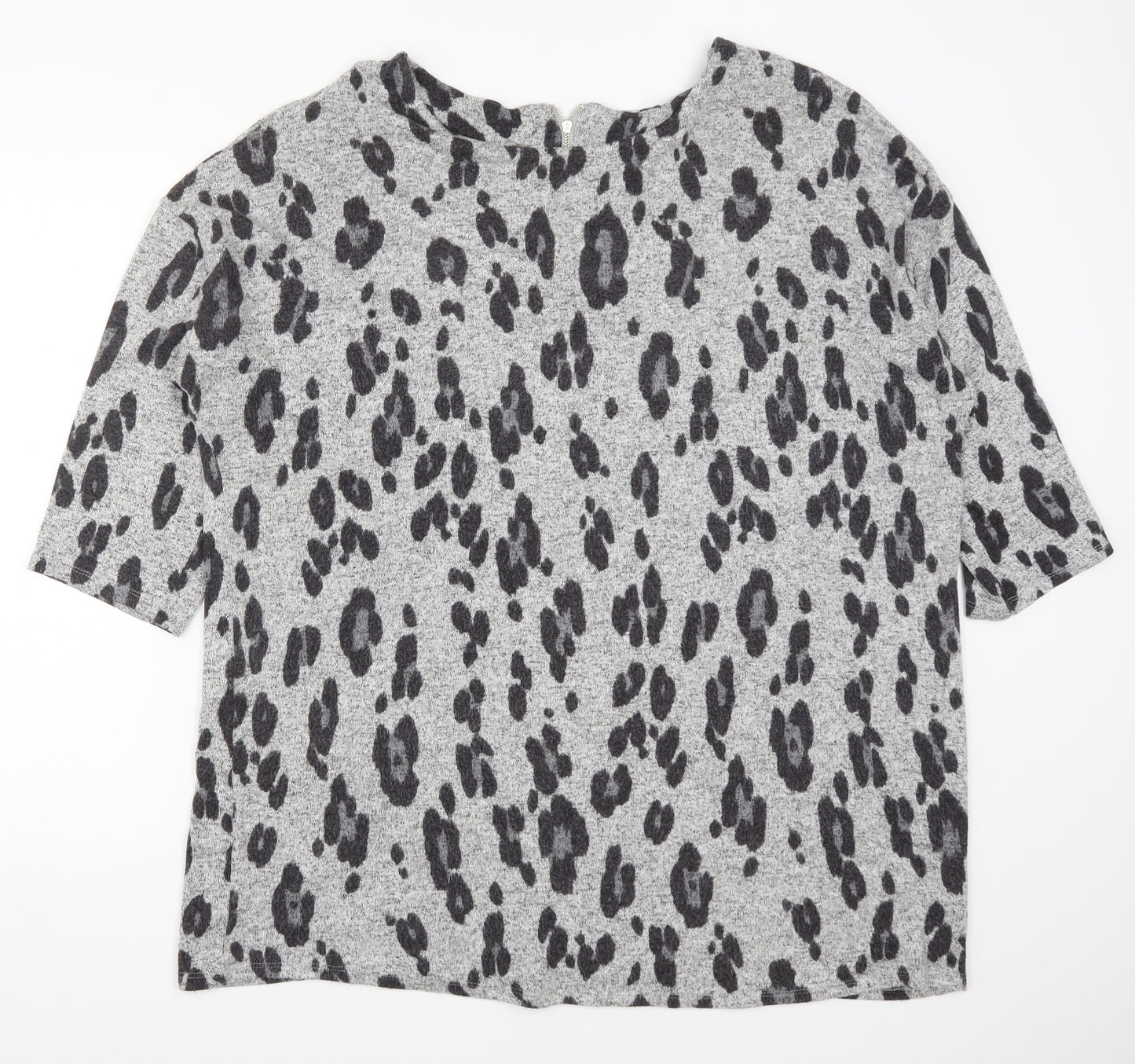 Debenhams Womens Grey Animal Print  Basic T-Shirt Size 20