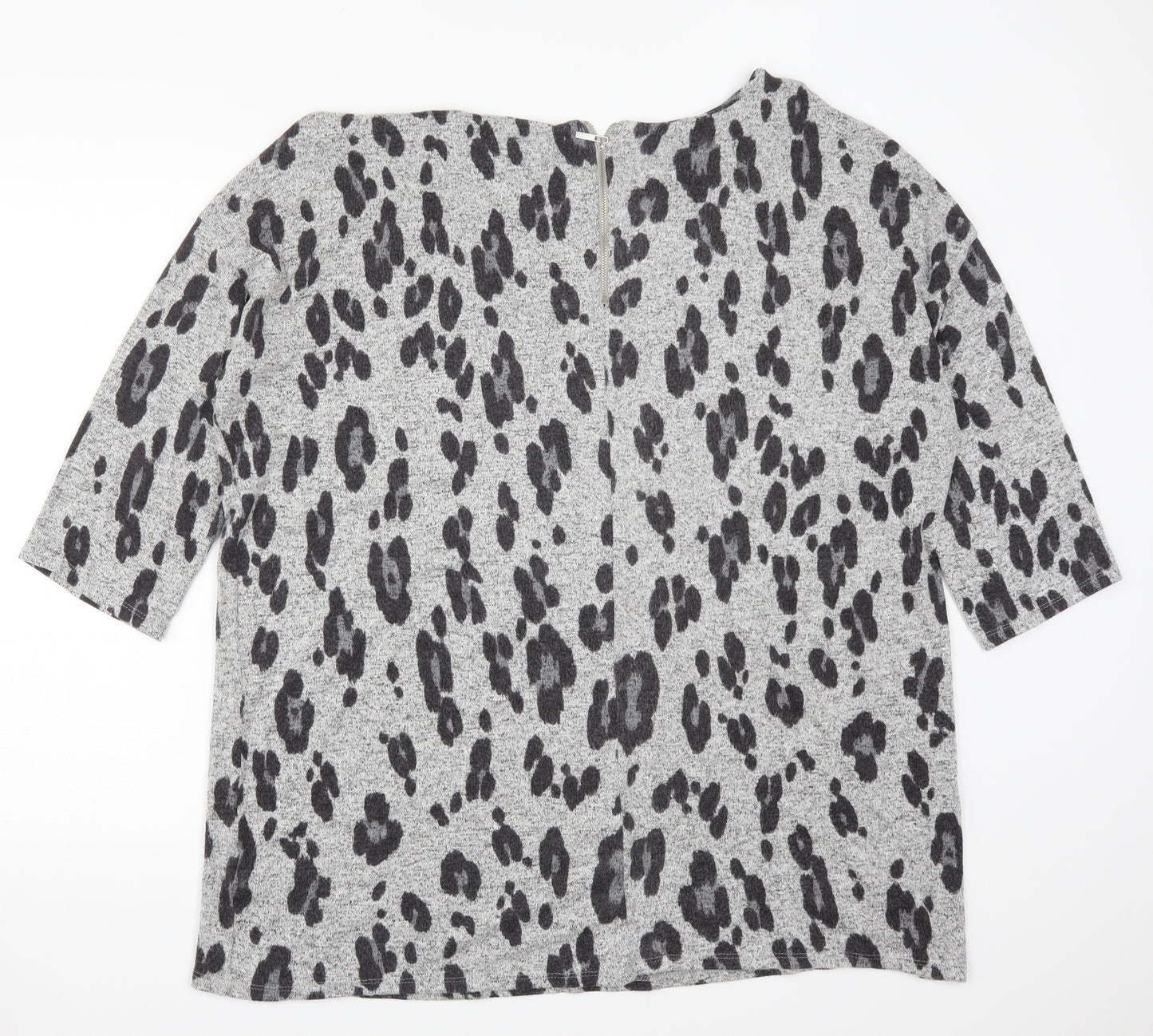 Debenhams Womens Grey Animal Print  Basic T-Shirt Size 20