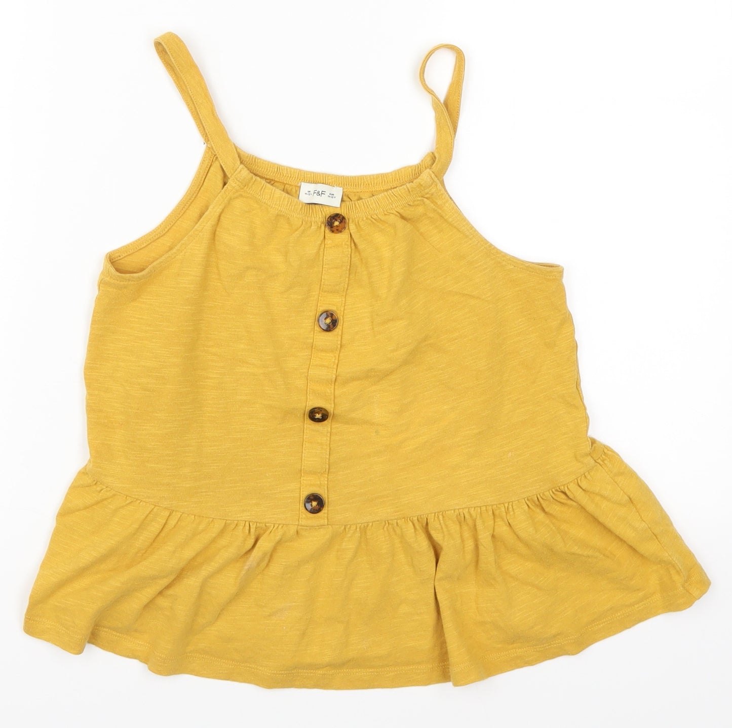 F&F Girls Yellow   Basic T-Shirt Size 11-12 Years