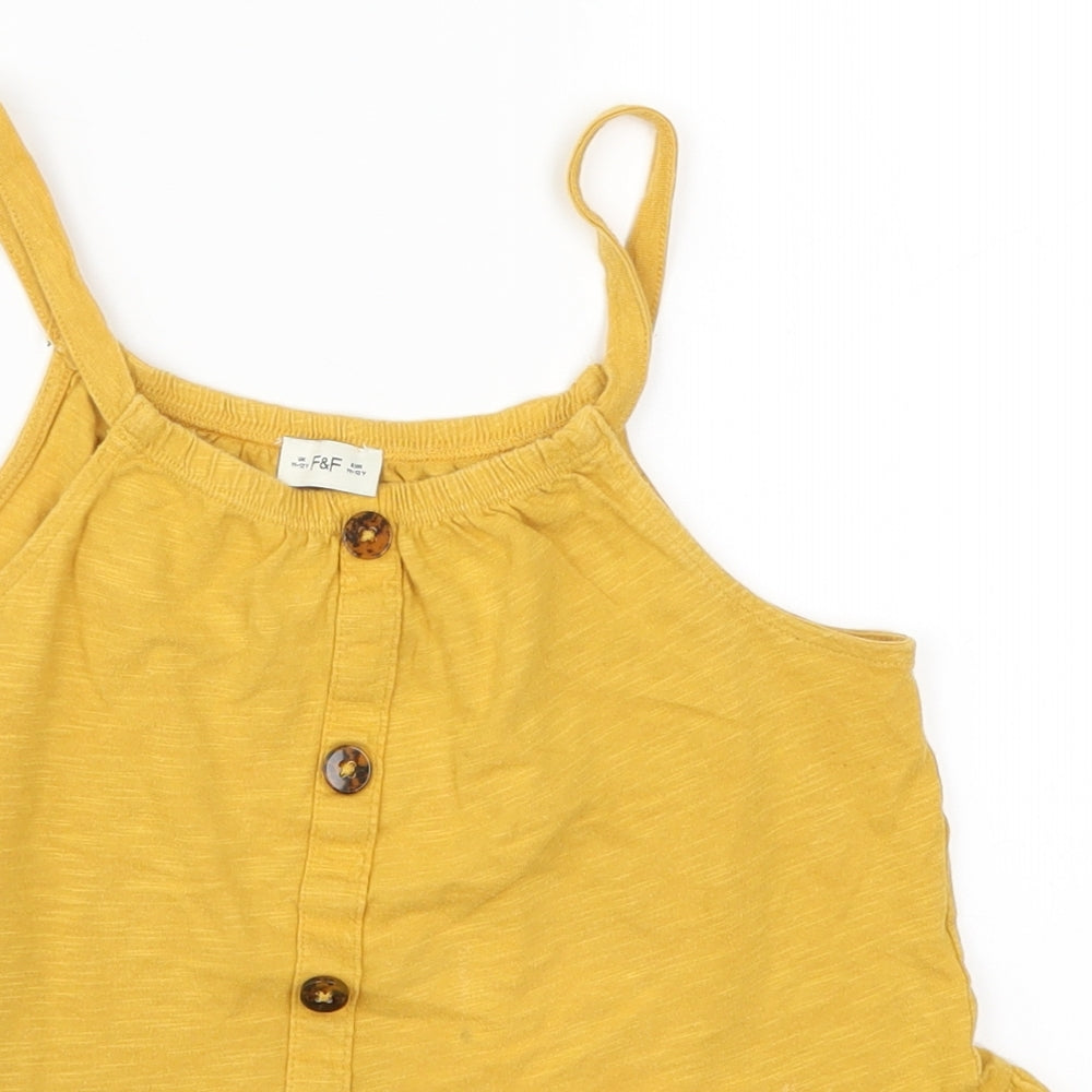 F&F Girls Yellow   Basic T-Shirt Size 11-12 Years