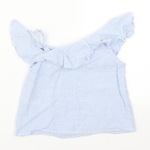 H&M Girls Blue Striped  Basic Tank Size 8-9 Years