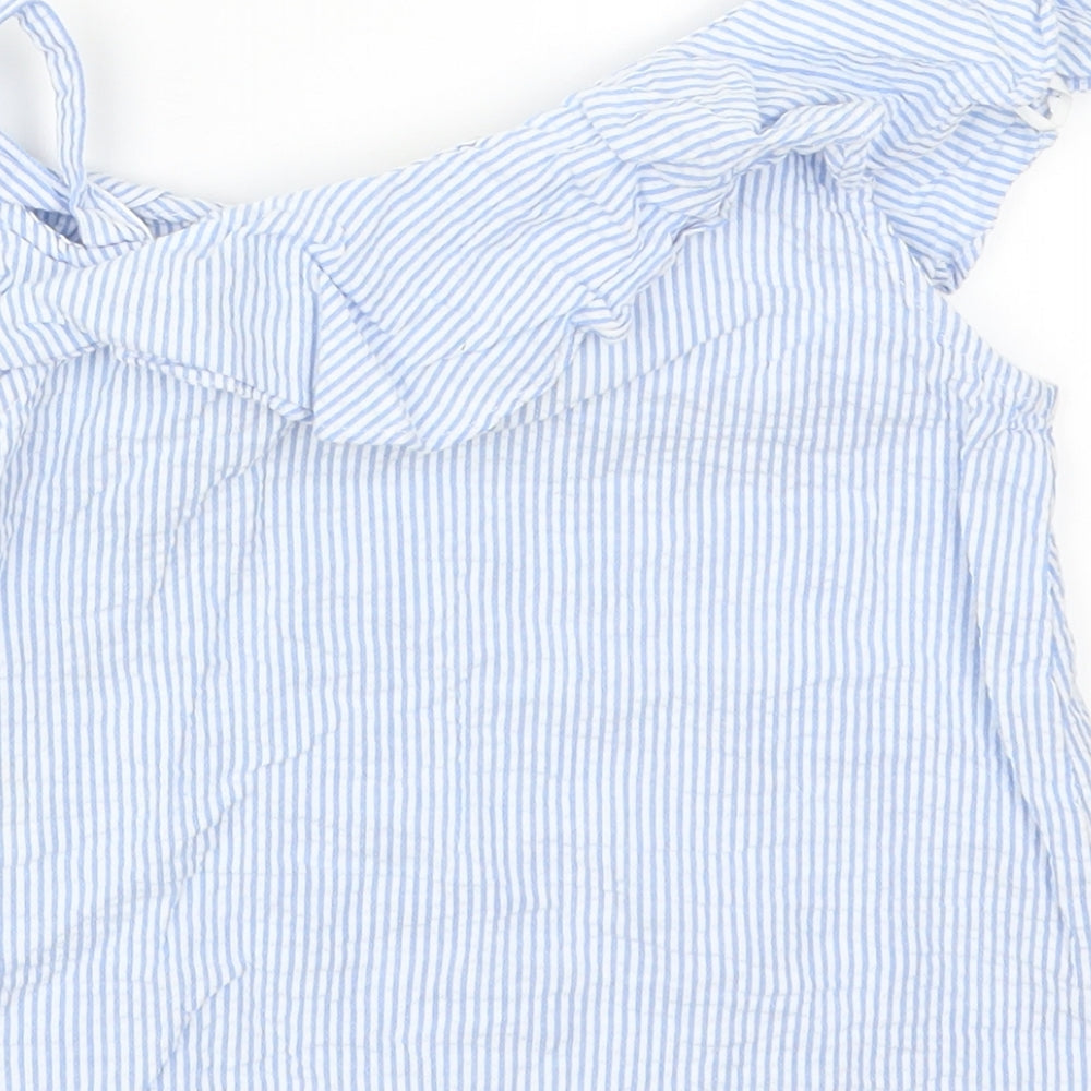 H&M Girls Blue Striped  Basic Tank Size 8-9 Years