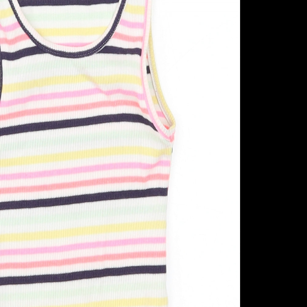 F&F Girls Multicoloured Striped  Basic Tank Size 6-7 Years