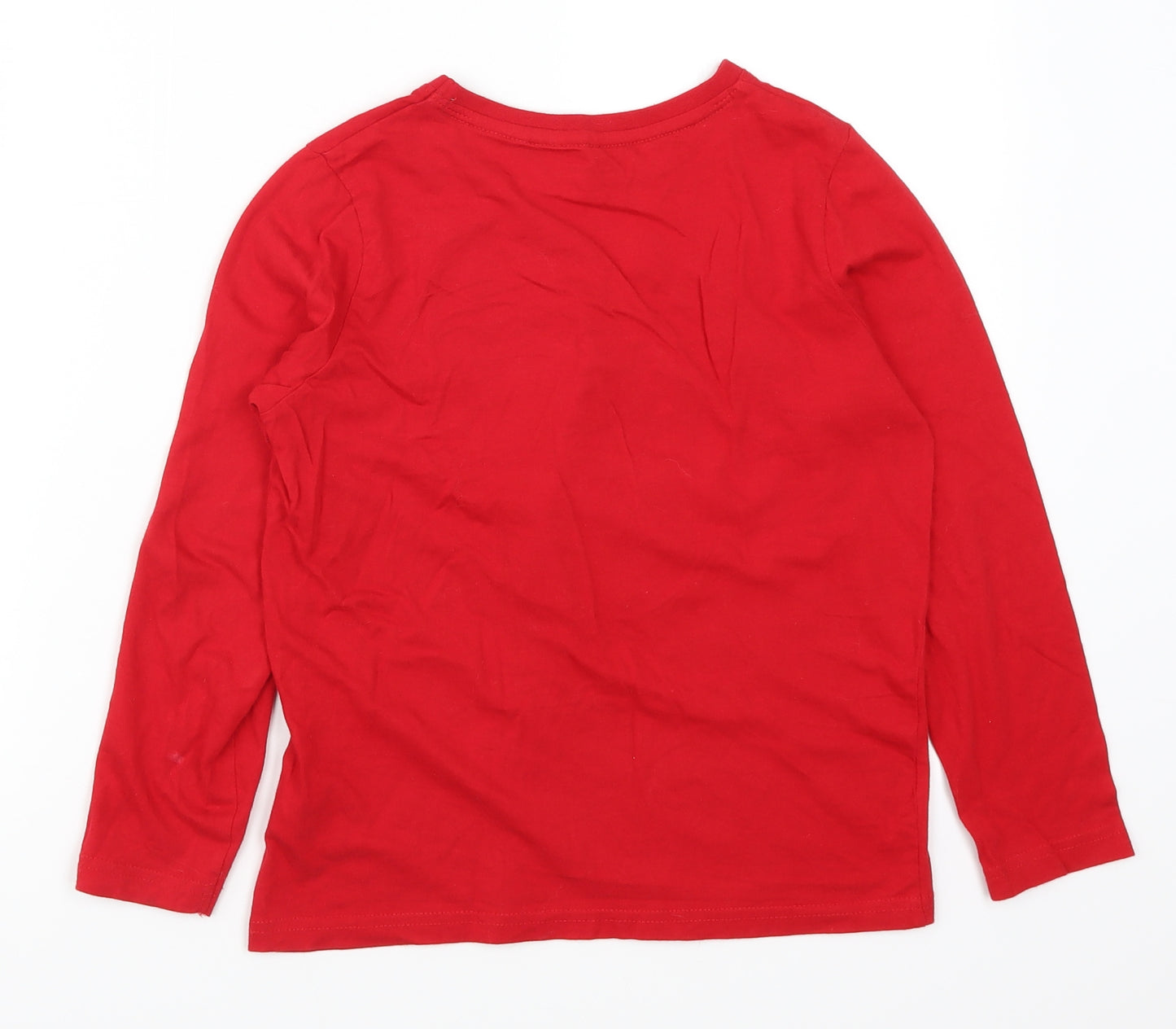 Primark Boys Red Solid   Pyjama Top Size 8-9 Years  - Team Santa Rudolph