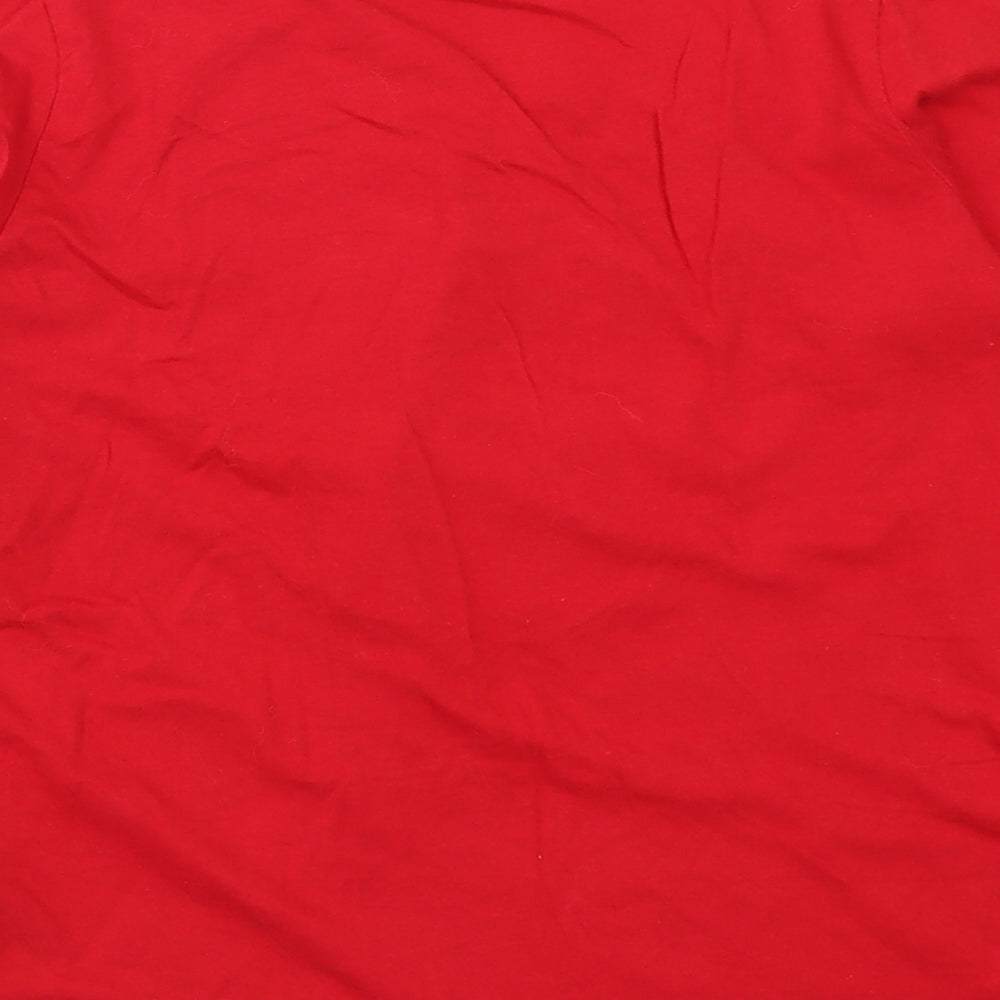 Primark Boys Red Solid   Pyjama Top Size 8-9 Years  - Team Santa Rudolph