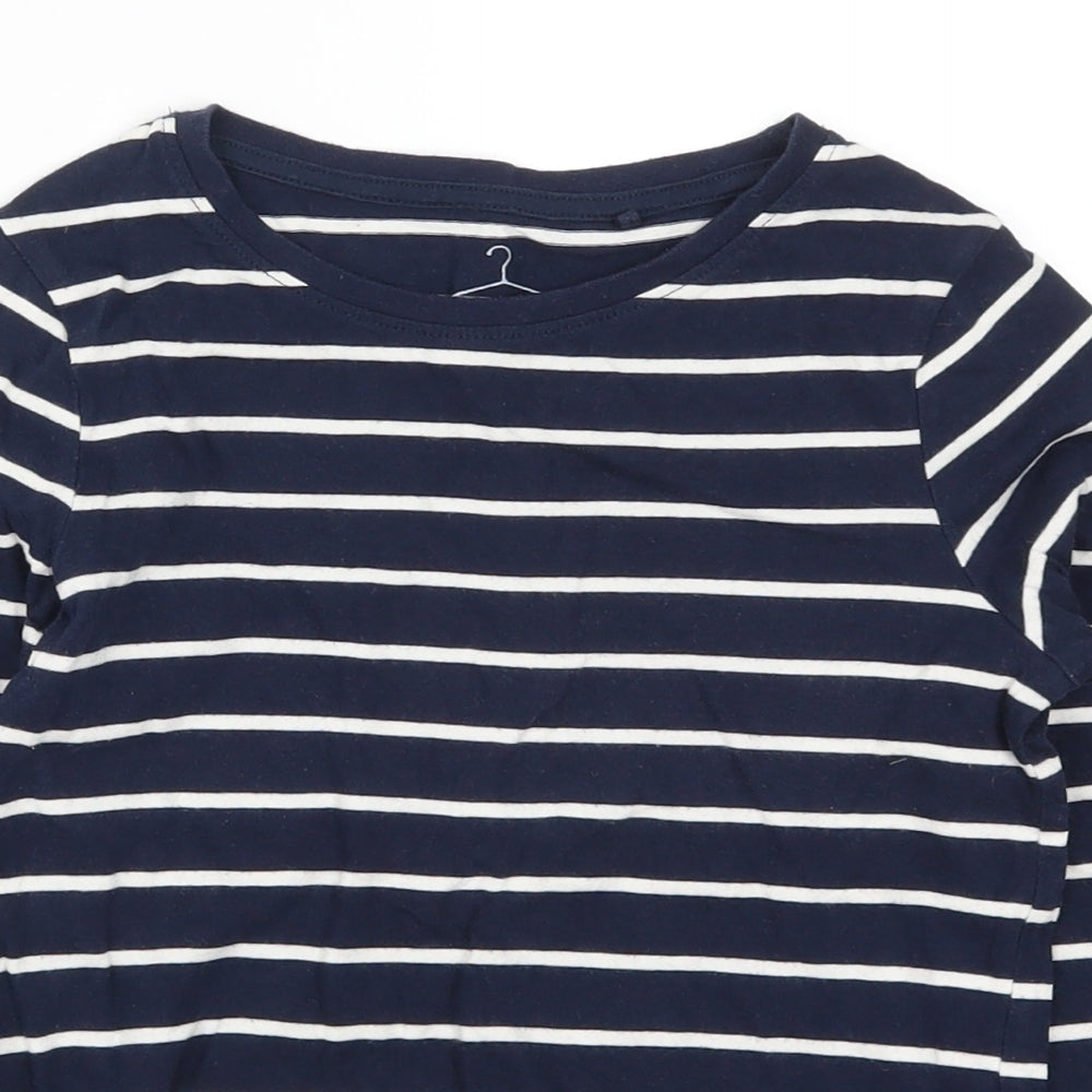 NEXT Girls Blue Striped  Basic T-Shirt Size 8 Years