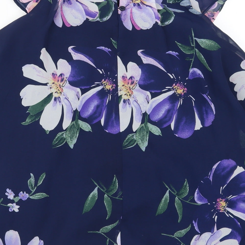 John Rocha Girls Blue Floral  Fit & Flare  Size 6 Years