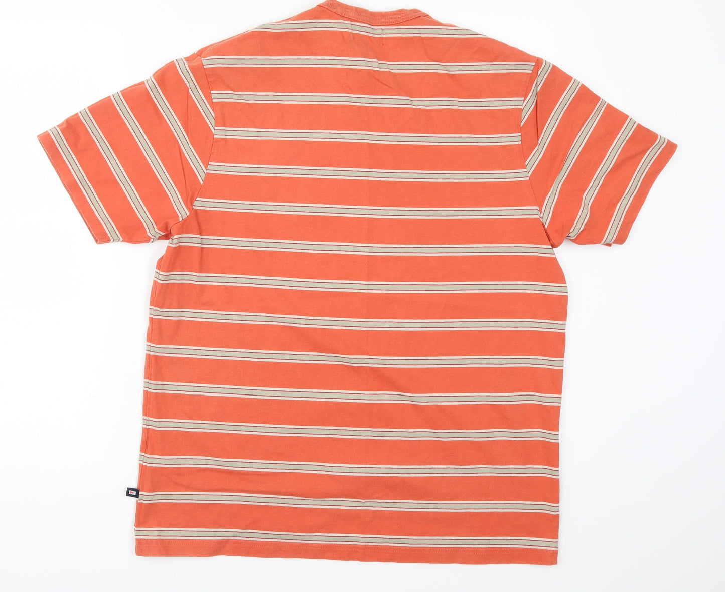 Marks and Spencer Mens Orange Striped   T-Shirt Size M