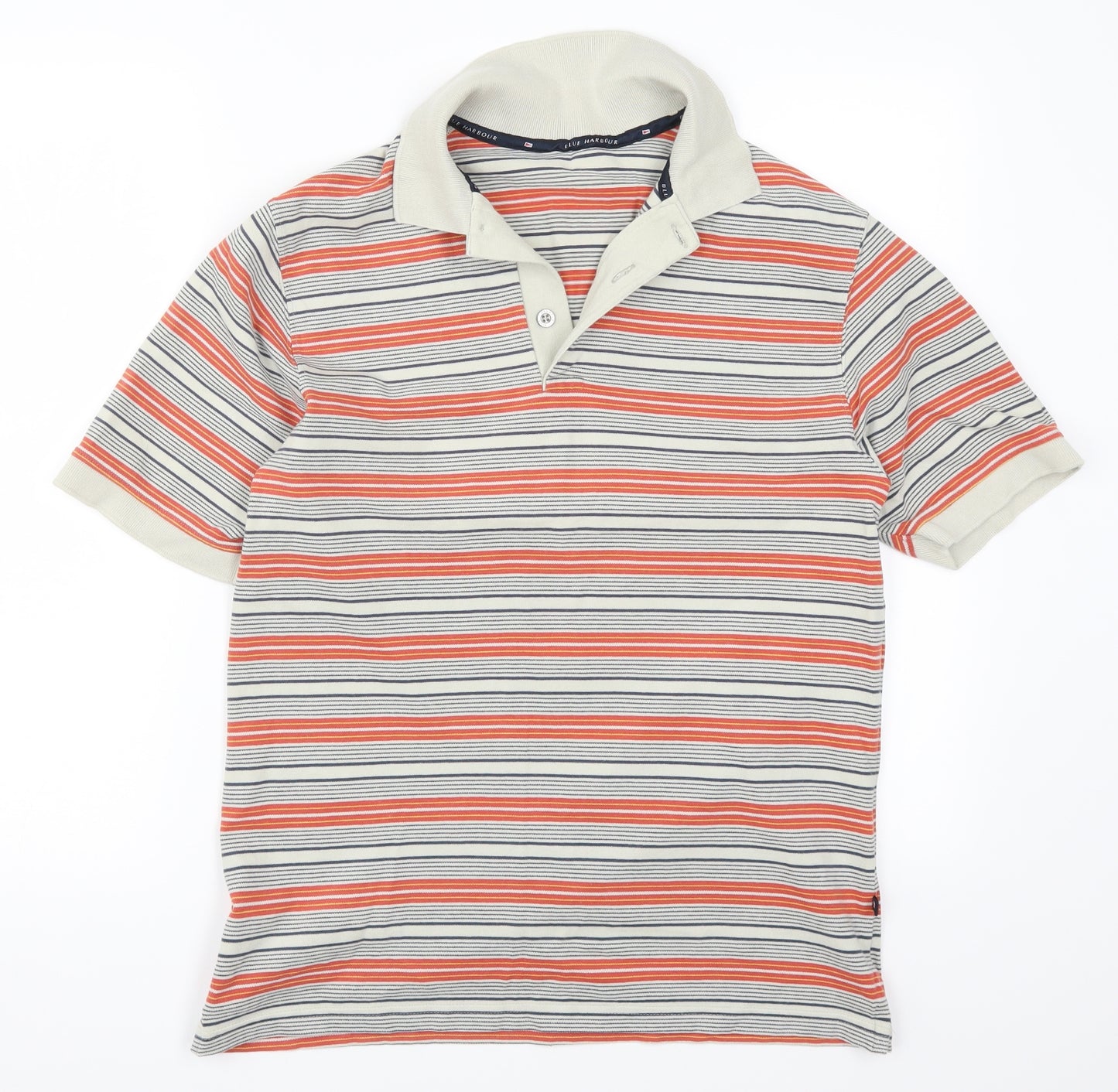 Marks and Spencer Mens Orange Striped   Polo Size S