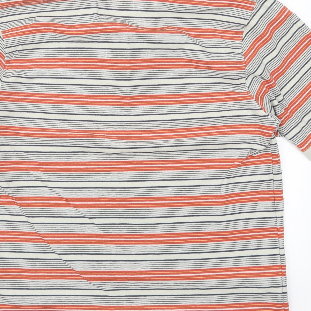 Marks and Spencer Mens Orange Striped   Polo Size S