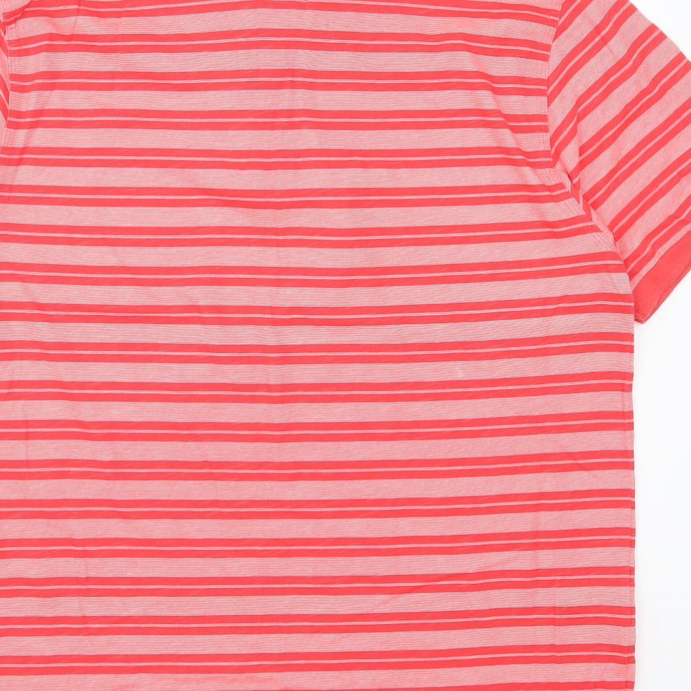 North Coast Mens Red Striped   Polo Size M