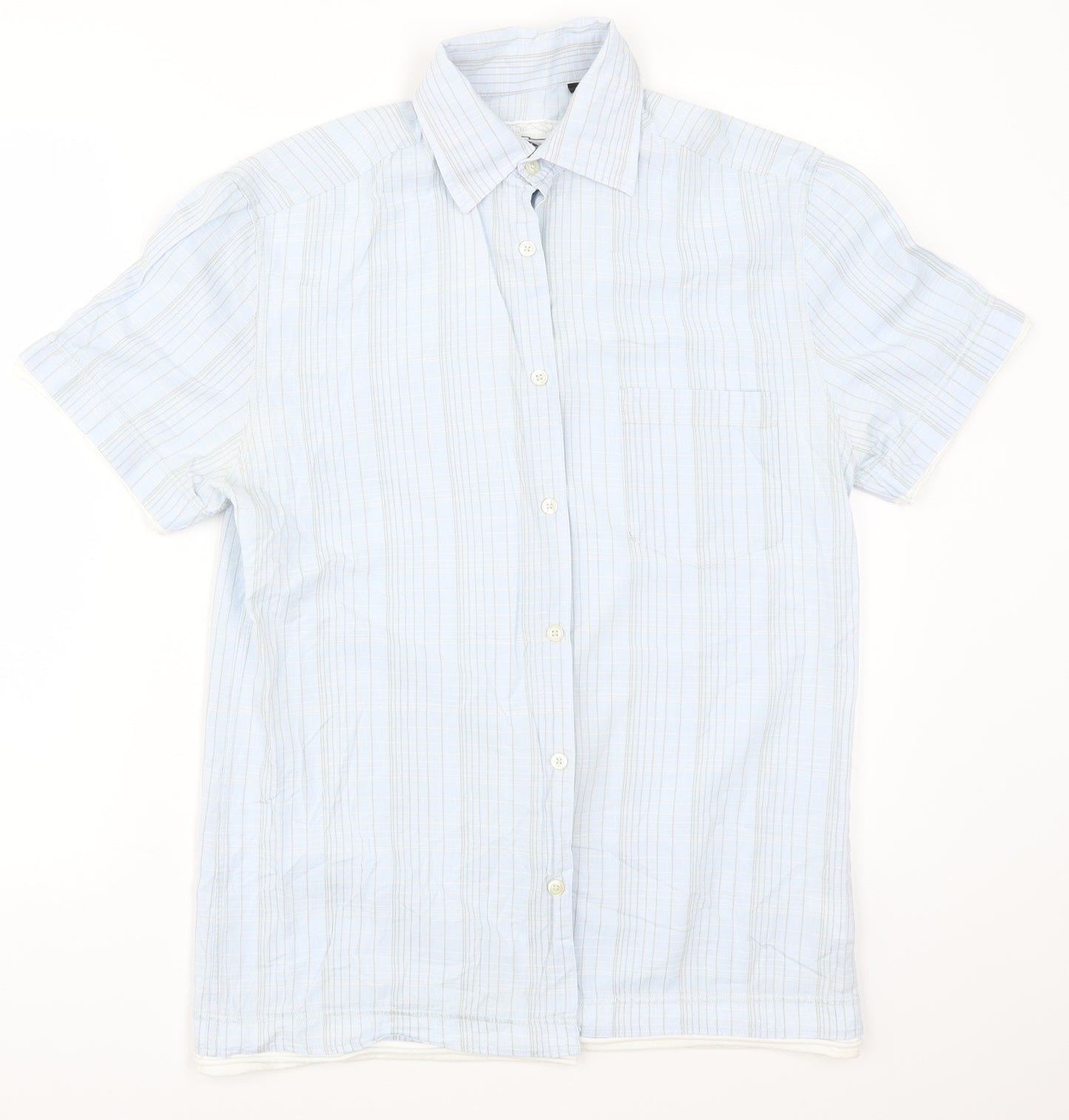 NEXT Mens Blue Check   Button-Up Size S