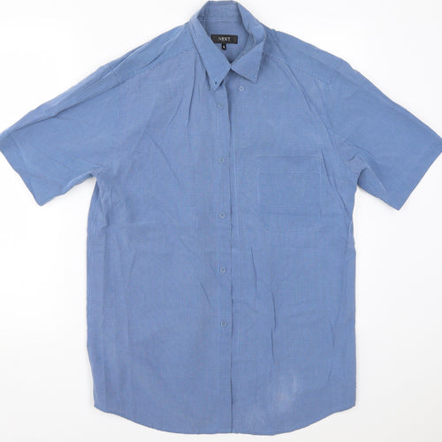 NEXT Mens Blue Check   Button-Up Size S