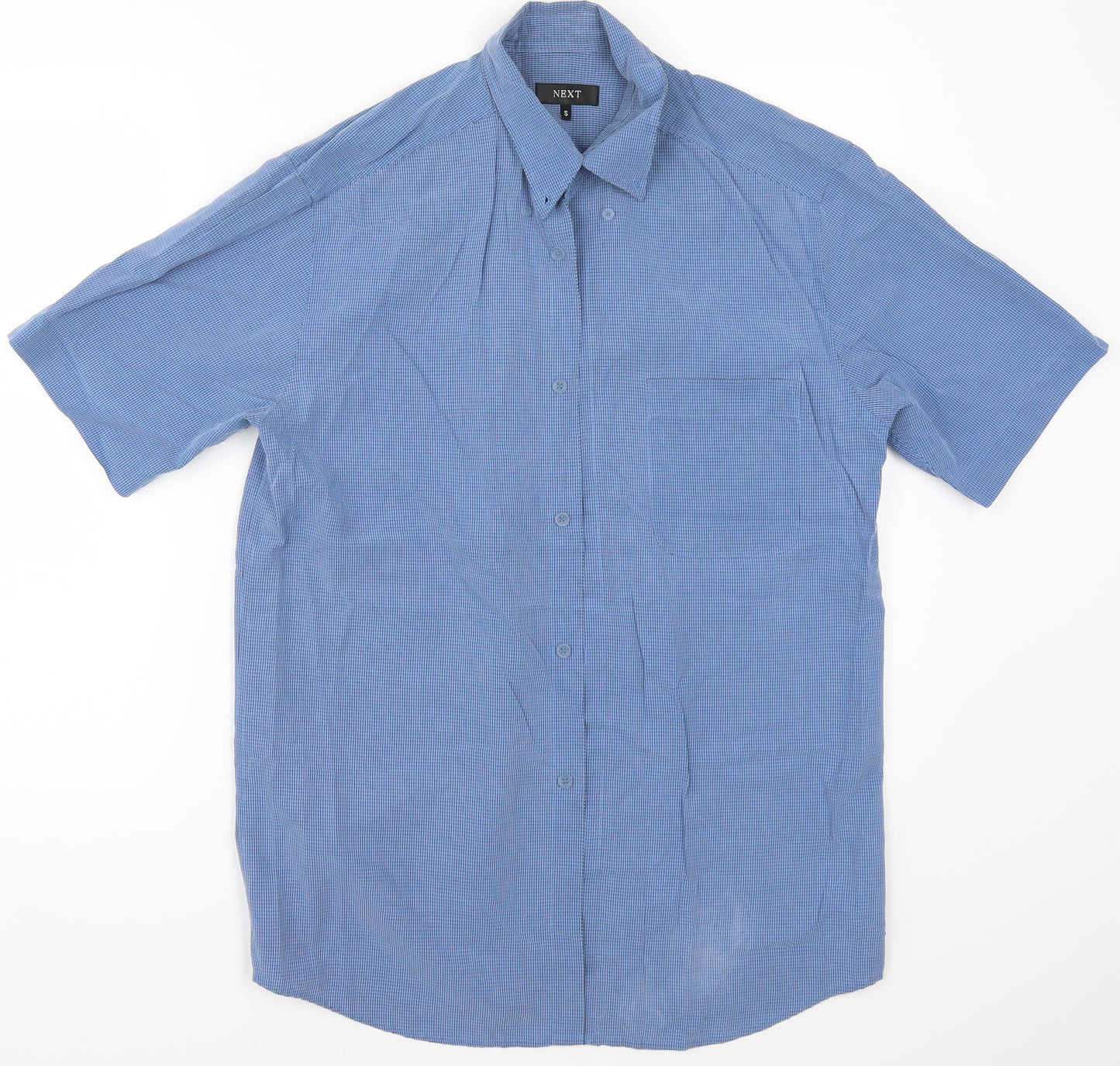 NEXT Mens Blue Check   Button-Up Size S