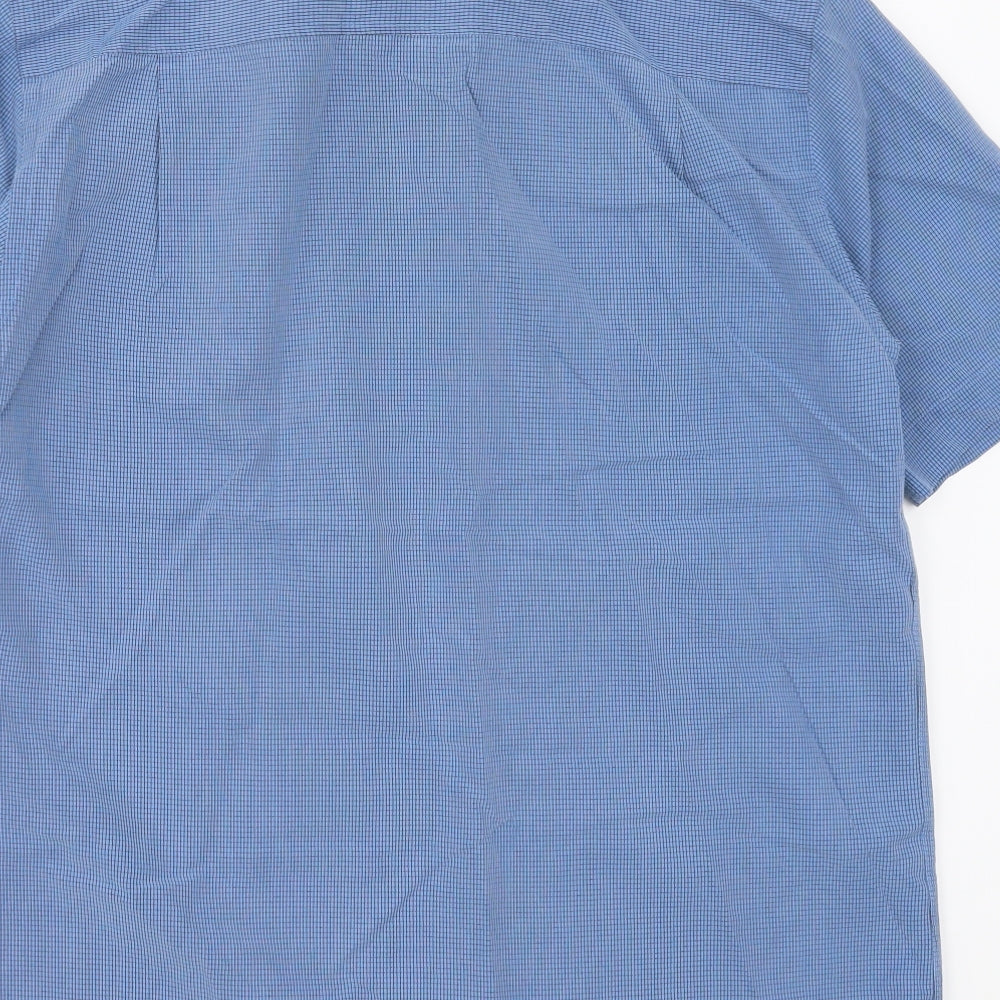 NEXT Mens Blue Check   Button-Up Size S