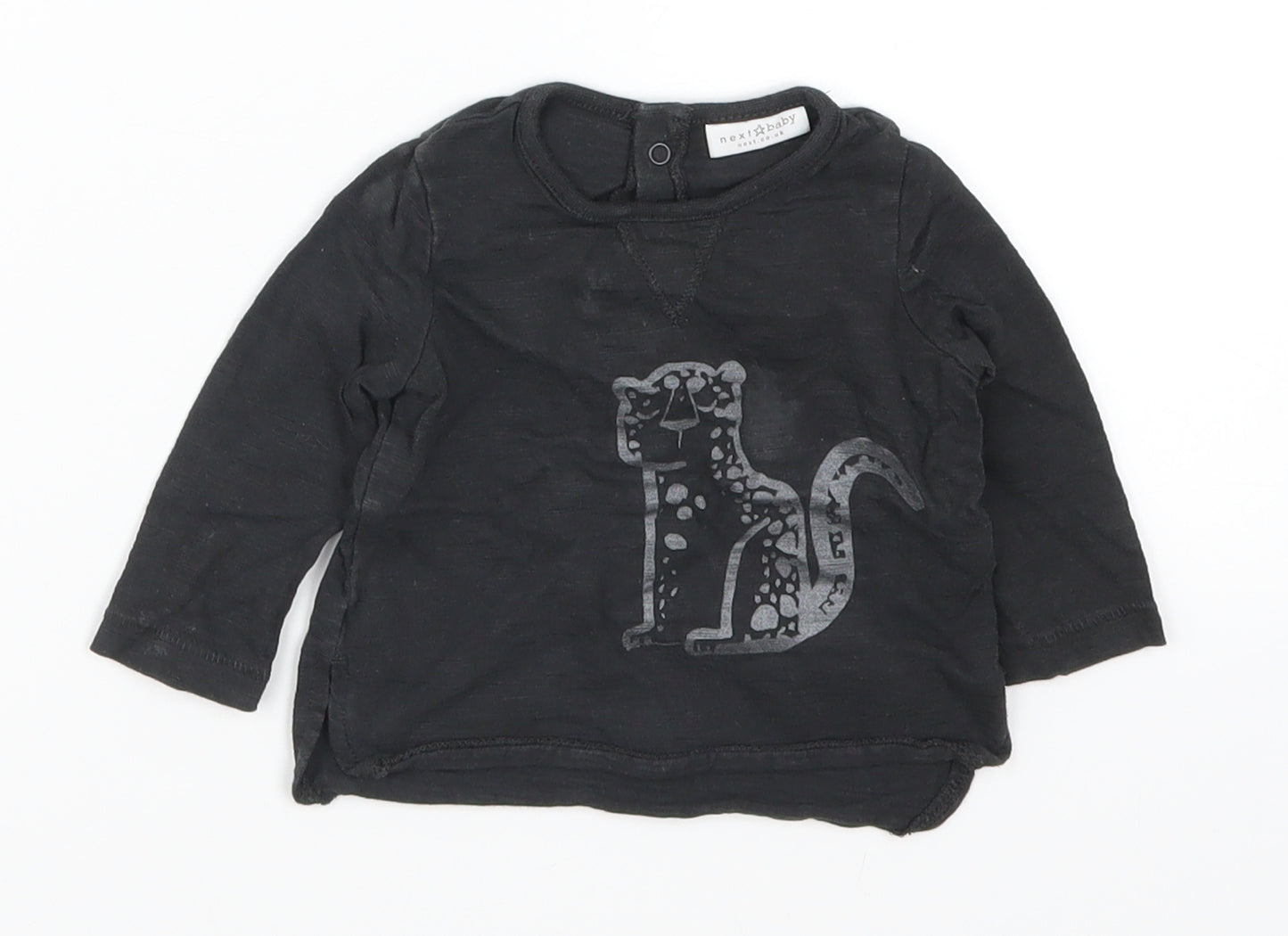 NEXT Baby Black   Basic T-Shirt Size 0-3 Months  - Leopard