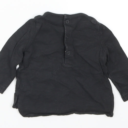 NEXT Baby Black   Basic T-Shirt Size 0-3 Months  - Leopard