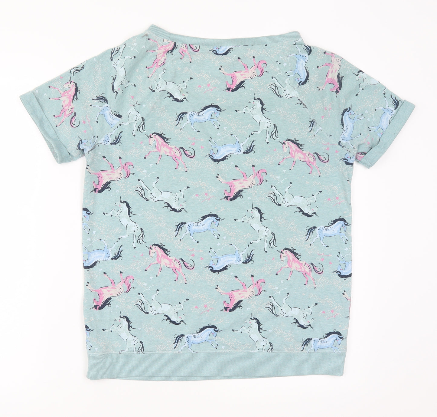 Marks and Spencer Womens Blue Solid  Top Pyjama Top Size 10  - Unicorns Loungewear