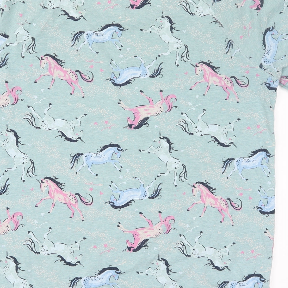 Marks and Spencer Womens Blue Solid  Top Pyjama Top Size 10  - Unicorns Loungewear