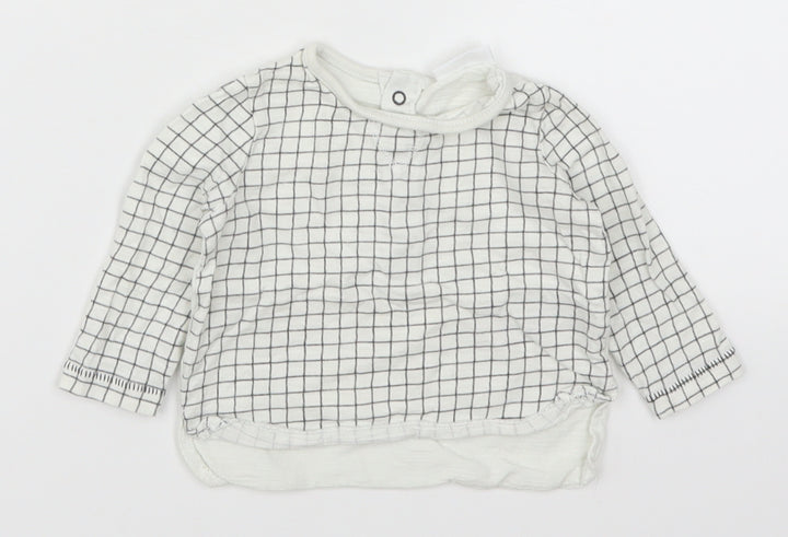 NEXT Baby White Check Basic T-Shirt Size 0-3 Months