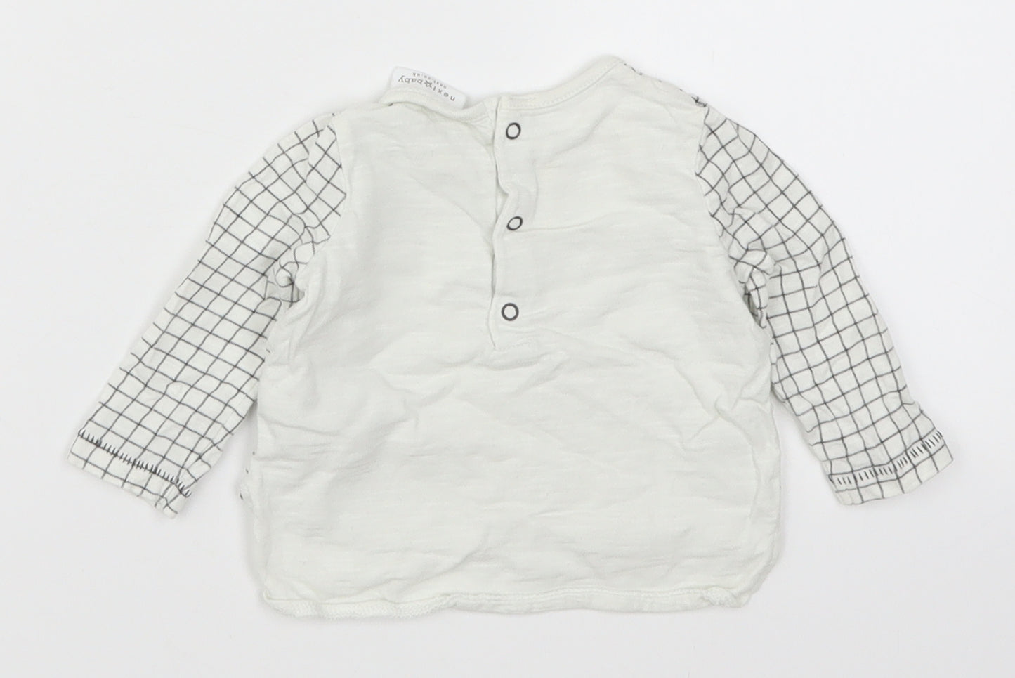 NEXT Baby White Check  Basic T-Shirt Size 0-3 Months