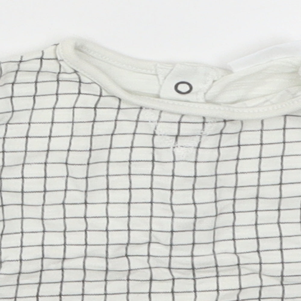 NEXT Baby White Check  Basic T-Shirt Size 0-3 Months