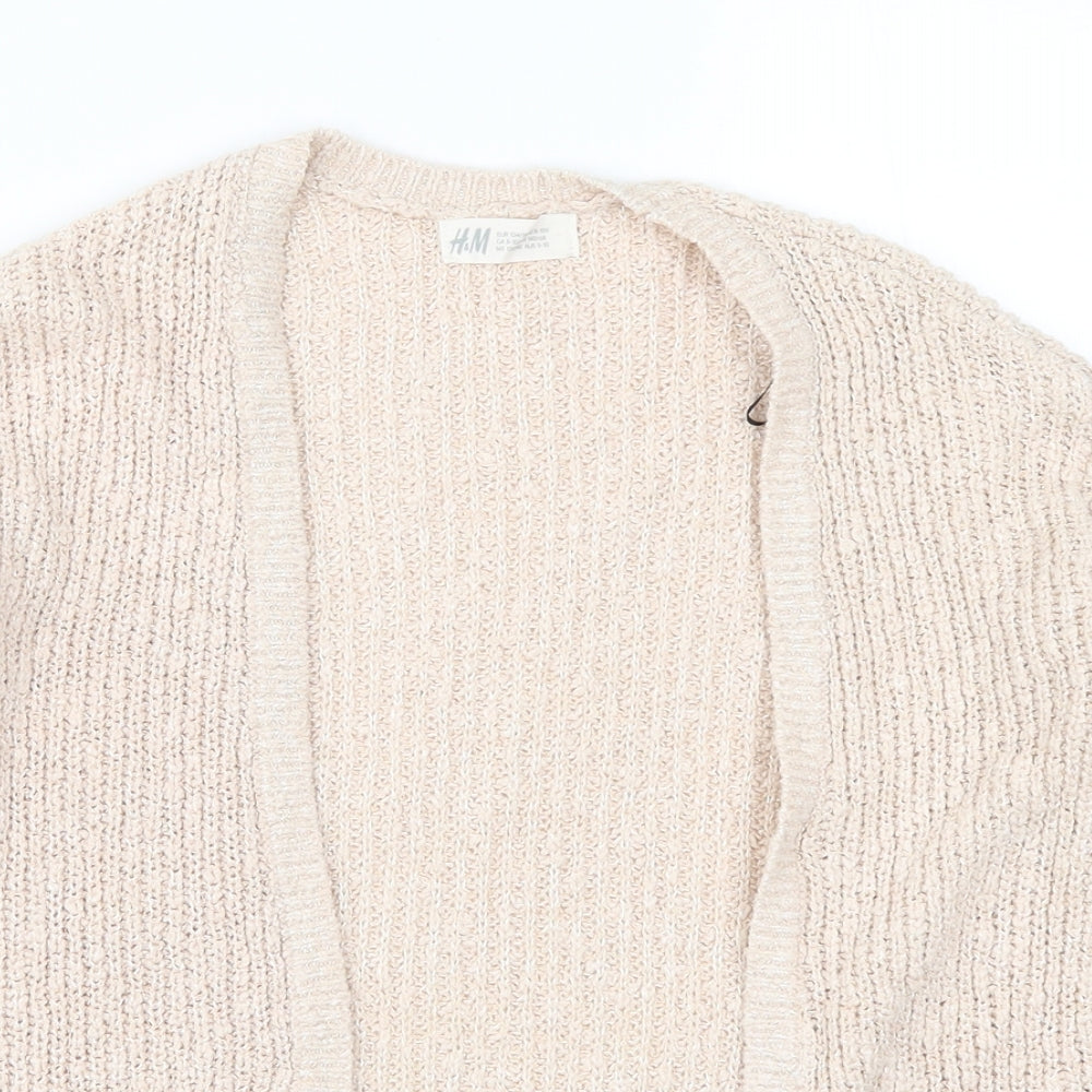 H&M Girls Pink  Knit Cardigan Jumper Size 9-10 Years