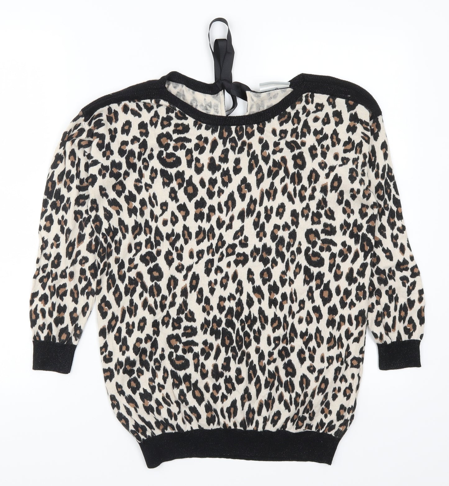 Wallis Womens Brown Animal Print  Pullover Jumper Size S
