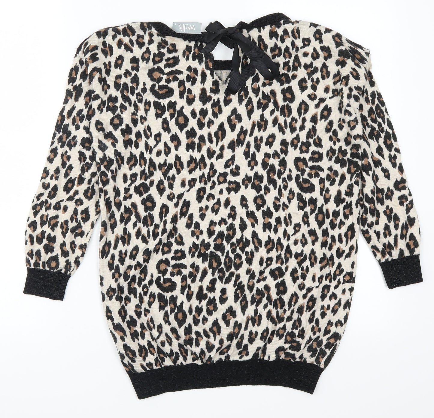 Wallis Womens Brown Animal Print  Pullover Jumper Size S