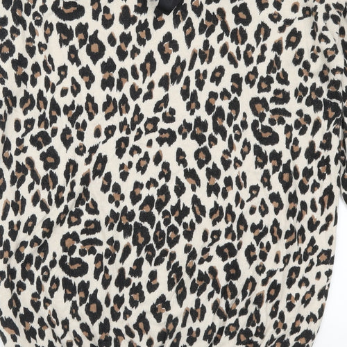 Wallis Womens Brown Animal Print  Pullover Jumper Size S