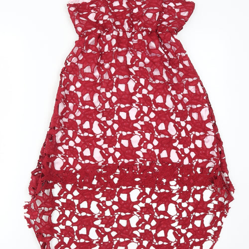 Preworn Womens Red Geometric  A-Line  Size S